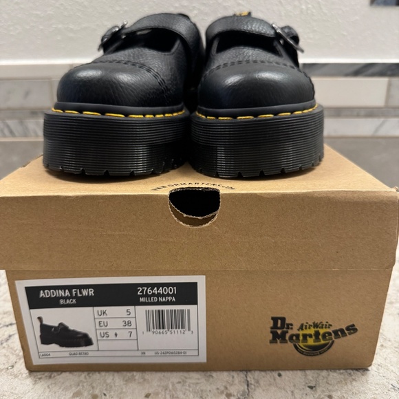 Dr.Martens Addina Floral Mary Janes Shoe Black Chunky Grundge aesthetic size 7 - Picture 5 of 15